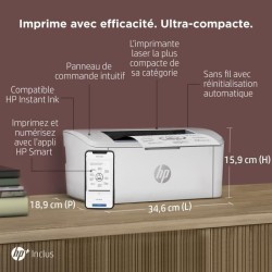 HP LaserJet M110we Imprimante monofonction Laser noir et blanc - 6 mois d'Instant ink inclus avec HP+