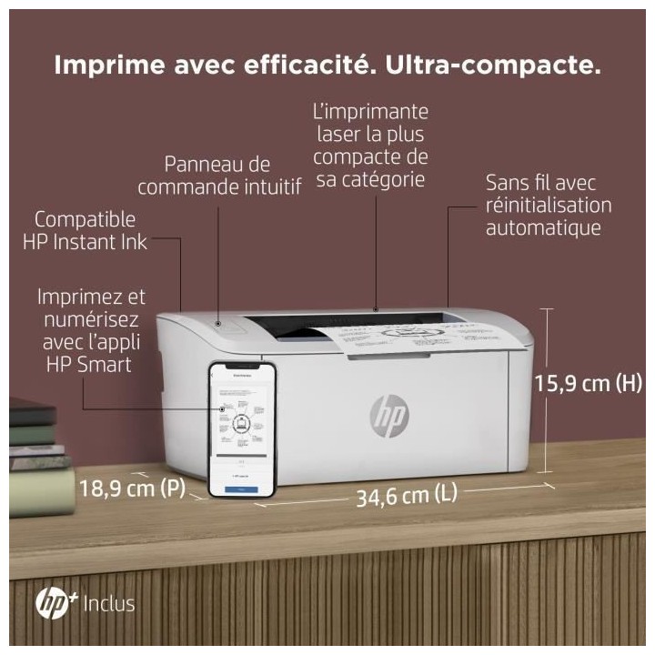 HP LaserJet M110we Imprimante monofonction Laser noir et blanc - 6 moi