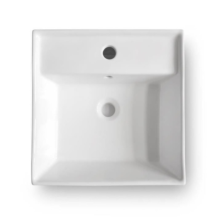 Vasque a poser en céramique forme carrée OCEANIC - 41,5x41,5x15 cm L