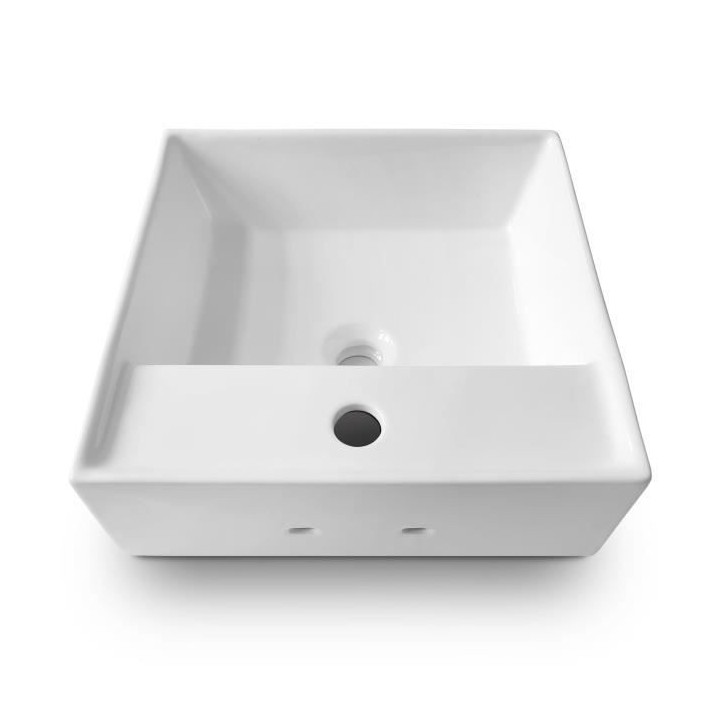 Vasque a poser en céramique forme carrée OCEANIC - 41,5x41,5x15 cm L