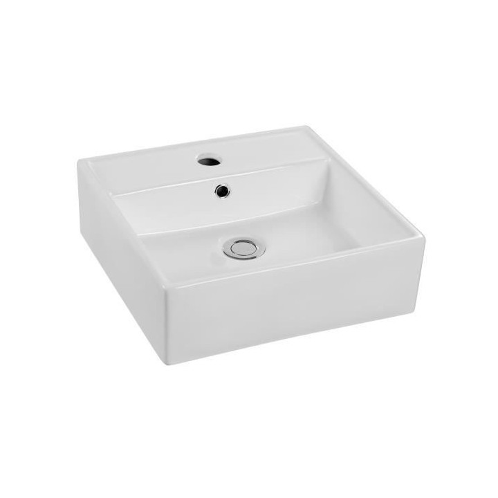 Vasque a poser en céramique forme carrée OCEANIC - 46x46x16 cm Lenã