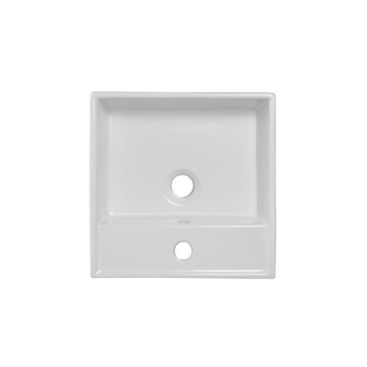 Vasque a poser en céramique forme carrée OCEANIC - 46x46x16 cm Lenã
