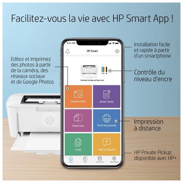 HP LaserJet M110we Imprimante monofonction Laser noir et blanc - 6 moi