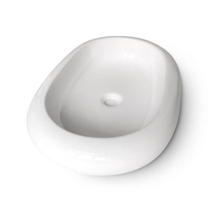 Vasque a poser en céramique forme ovale OCEANIC - 64x43,5x12 cm Anã