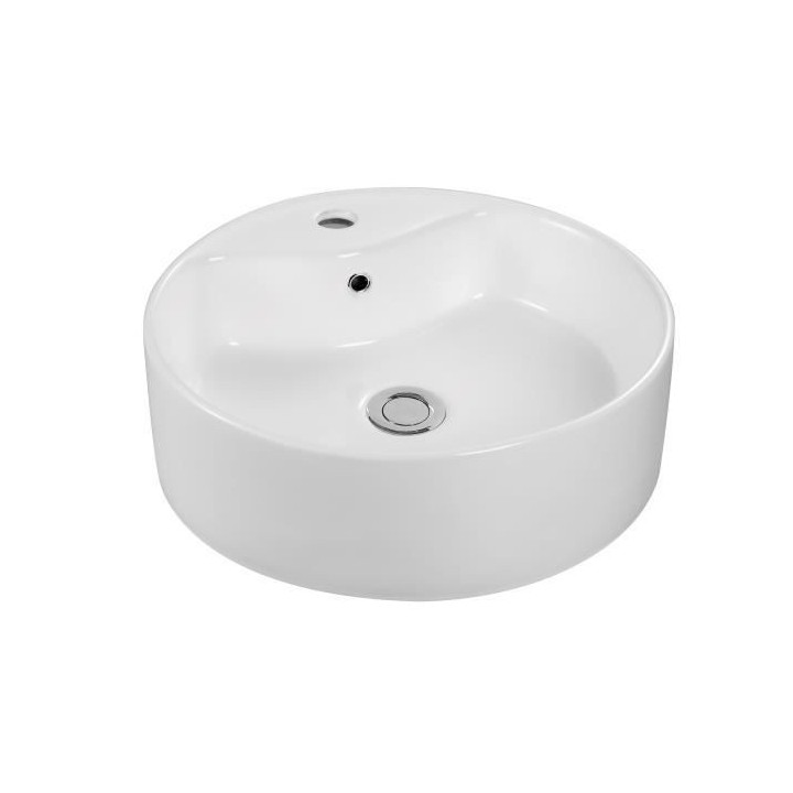Vasque a poser en céramique forme ronde OCEANIC - 46x17 cm Segurã
