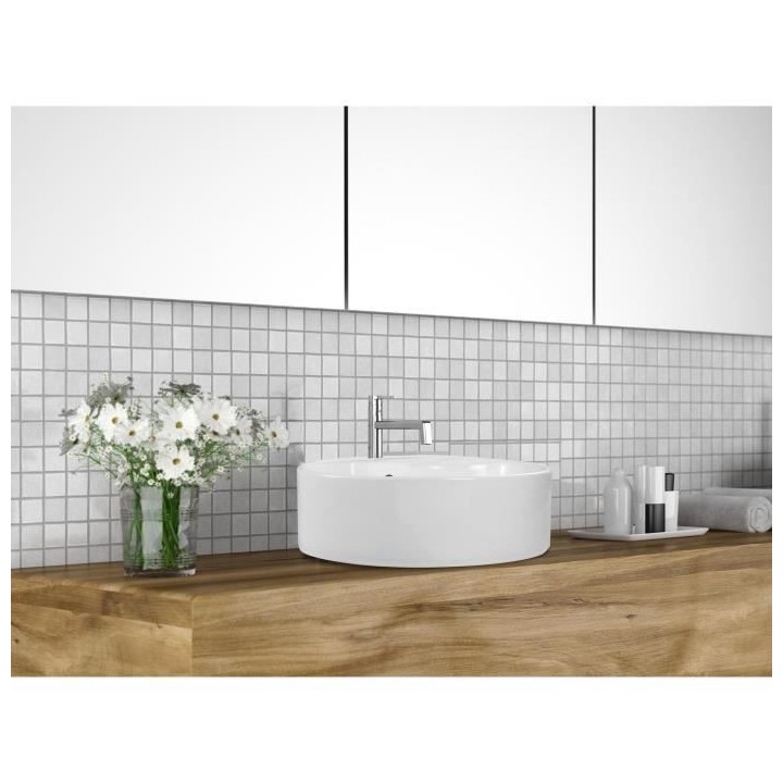 Vasque a poser en céramique forme ronde OCEANIC - 46x17 cm Segurã