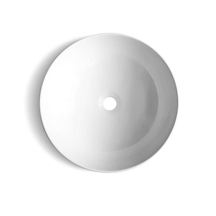 Vasque a poser en céramique forme bol OCEANIC - 39,5x39,5x13,5 cm Tan