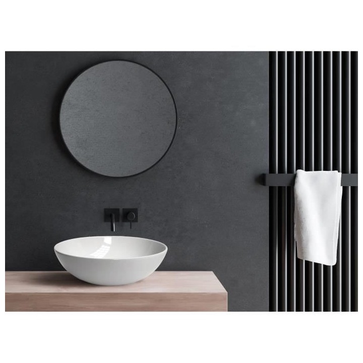 Vasque a poser en céramique forme bol OCEANIC - 39,5x39,5x13,5 cm Tan