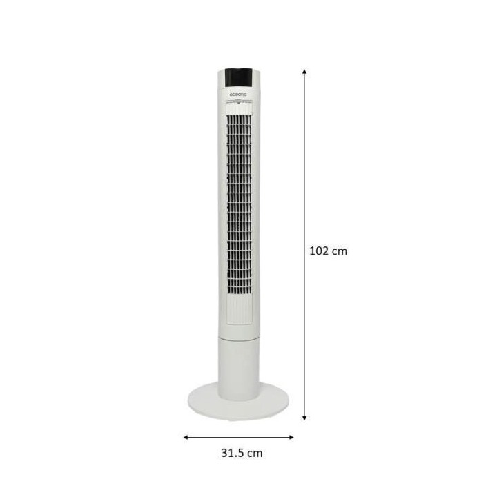 Ventilateur colonne OCEANIC - 45W - Hauteur 102 cm - Oscillation autom