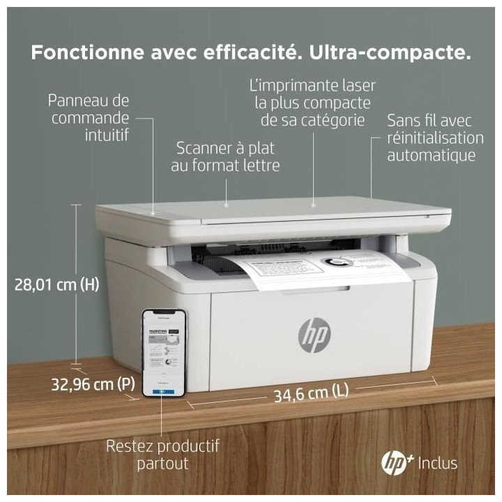 HP LaserJet M140we Imprimante multifonction Laser noir et blanc - 6 mo