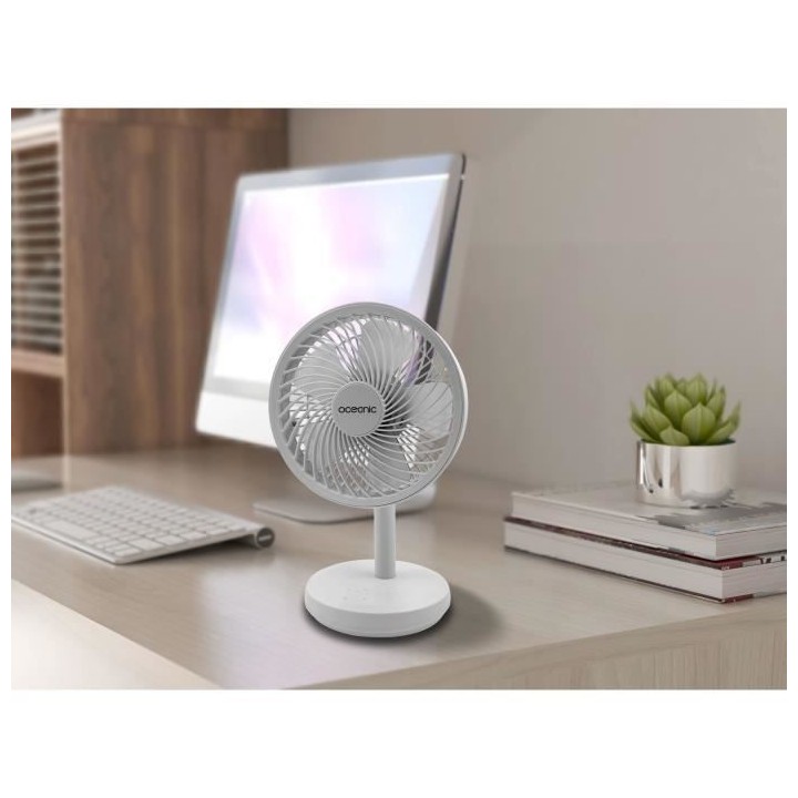 Mini Ventilateur Rechargeable OCEANIC - Batterie Li-Ion 2,6 Ah - USB -