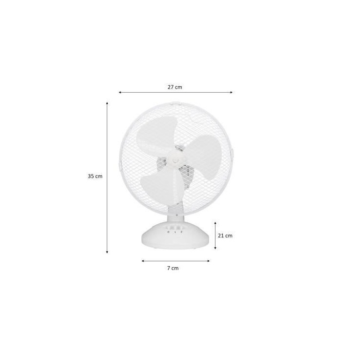 Ventilateur de table OCEANIC - 30W - Diametre 23 cm - 2 vitesses - Osc