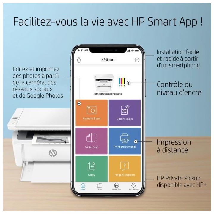 HP LaserJet M140we Imprimante multifonction Laser noir et blanc - 6 mo