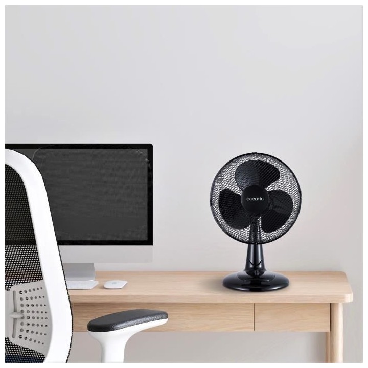Ventilateur de table OCEANIC - 40W - Diametre 30 cm - 3 vitesses - Osc