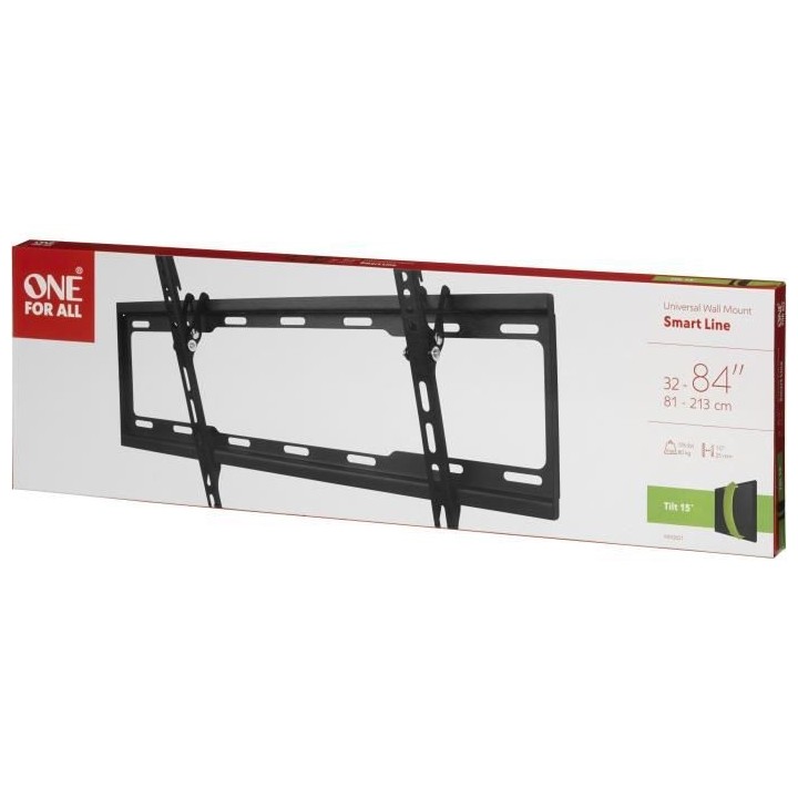 ONE FOR ALL WM2621 - Support mural avec réglage d'inclinaison de 15°