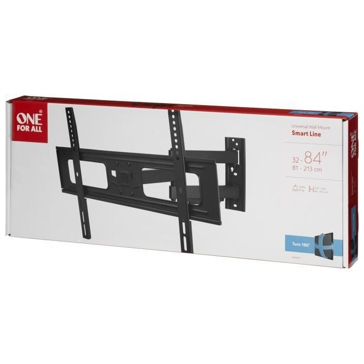 ONE FOR ALL WM2651 Support mural inclinable et orientable a 180° pour