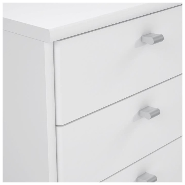 PALMA Caisson sur roulettes a clés - 3 tiroirs - Décor papier blanc