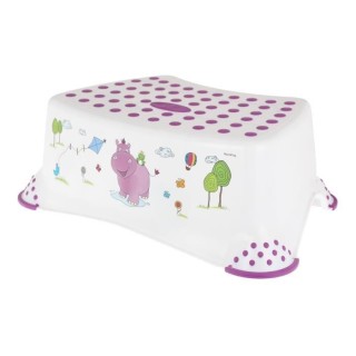 MILL'O BÉBÉ Marche-Pieds Blanc Violet Décor Hippo