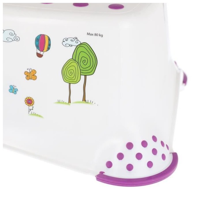 MILL'O BÉBÉ Marche-Pieds Blanc Violet Décor Hippo