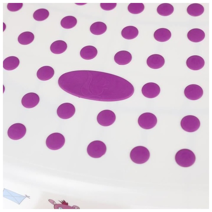 MILL'O BÉBÉ Marche-Pieds Blanc Violet Décor Hippo