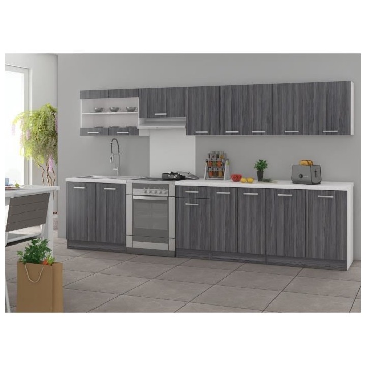 ULTRA Cuisine complete avec plan de travail L 3m20 - 9 éléments - D