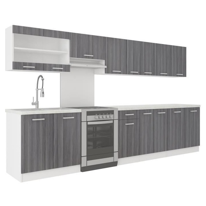 ULTRA Cuisine complete avec plan de travail L 3m20 - 9 éléments - D