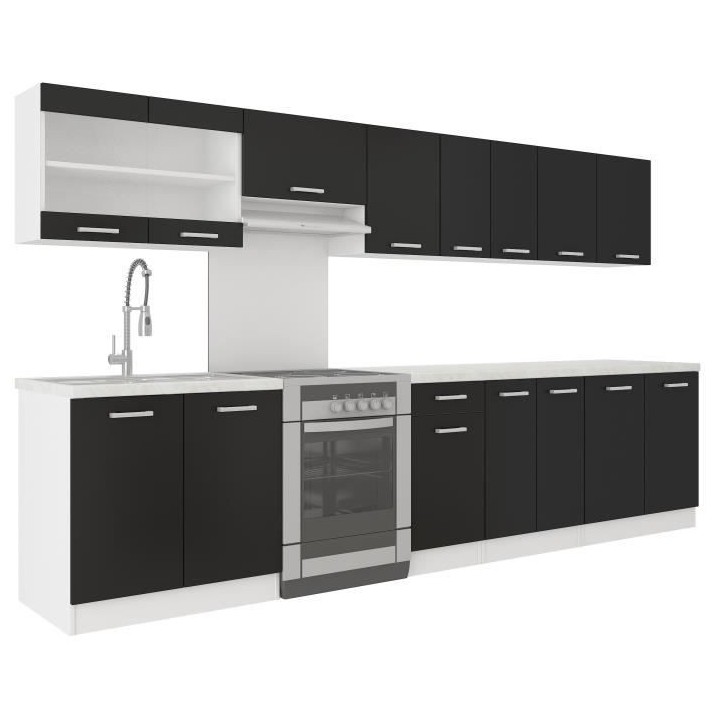 ULTRA Cuisine complete avec plan de travail L 3m20 - 9 éléments - No