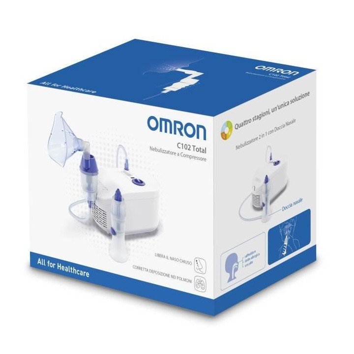OMRON C102 Total Nébuliseur 2 en 1 avec Douche Nasale - Soulage Effic
