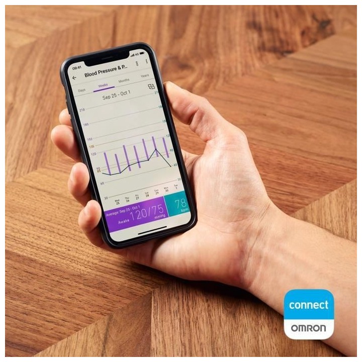 OMRON X7 Smart Tensiometre Bras connecté - Détecte les risques de fi