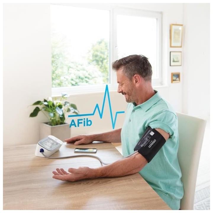 OMRON X7 Smart Tensiometre Bras connecté - Détecte les risques de fi