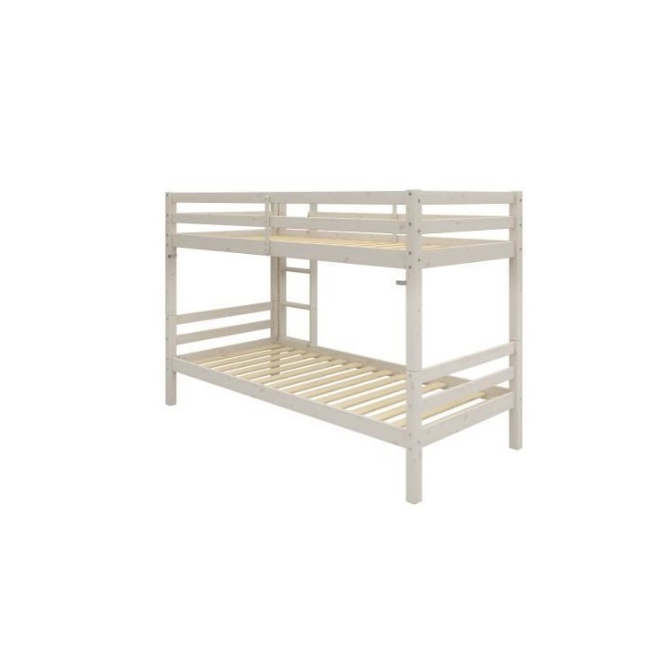 Lit superposés séparables enfant - 2x90x190 cm - Pin massif blanchi