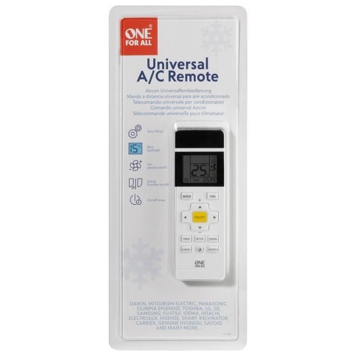 ONE FOR ALL URC1035 Télécommande universelle pour climatiseur - 5 mo