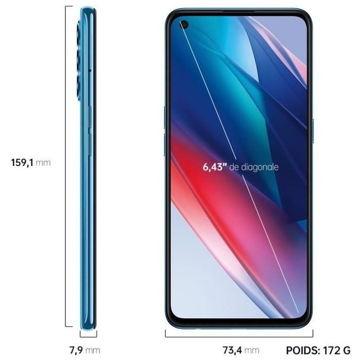OPPO Find X3 Lite 5G 128Go Bleu