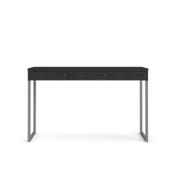 TVILUM Bureau 3 tiroirs - Décor frene noir - L 125,8 x P 51,6 x H 76,5 cm - TYLI