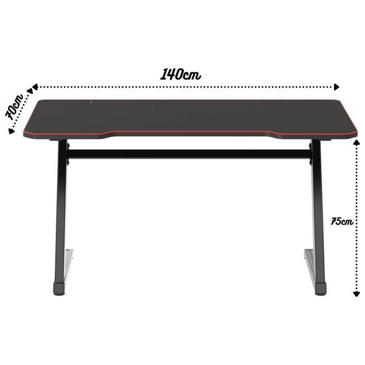 OPLITE TILT XL BLACK Bureau gaming Esport XL avec tapis de souris int