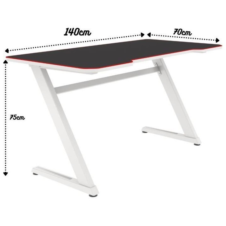 OPLITE TILT XL WHITE Bureau gaming Esport XL avec tapis de souris int