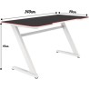 OPLITE TILT XL WHITE Bureau gaming Esport XL avec tapis de souris int‚gral LightSpeed HD BLANC