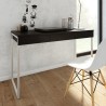 TVILUM Bureau 3 tiroirs - Décor frene noir - L 125,8 x P 51,6 x H 76,5 cm - TYLI