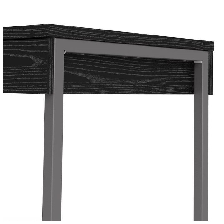 TVILUM Bureau 3 tiroirs - Décor frene noir - L 125,8 x P 51,6 x H 76,