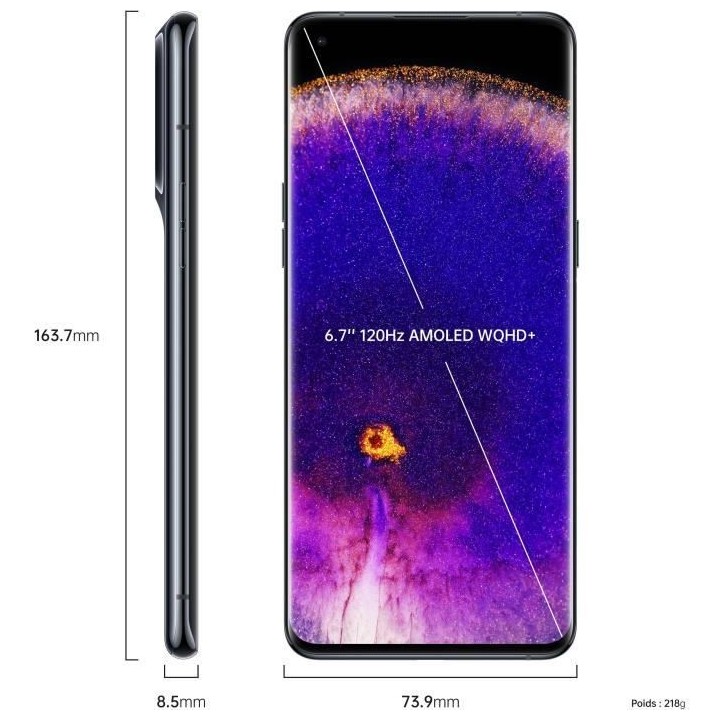 OPPO Find X5 Pro 5G 256Go Noir Glacé