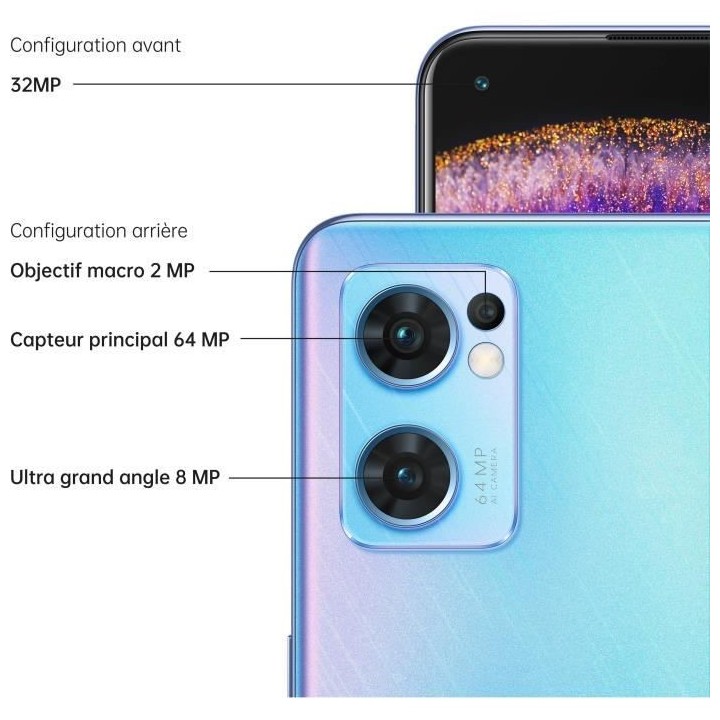 OPPO Find X5 Lite 256Go 5G Bleu Étoilé