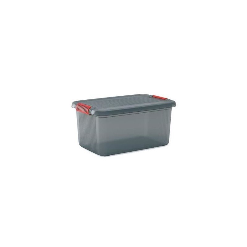 KIS | Boite de rangement 43L - K LATCH BOX L, Fumé, 59 x 39 x 28 cm