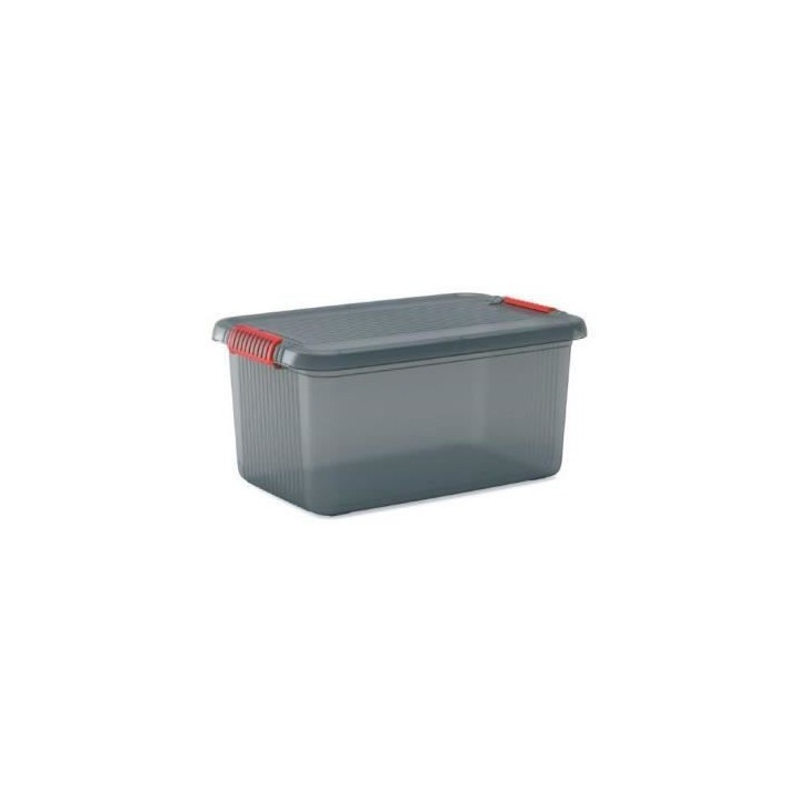 KIS | Boite de rangement 43L - K LATCH BOX L, Fumé, 59 x 39 x 28 cm