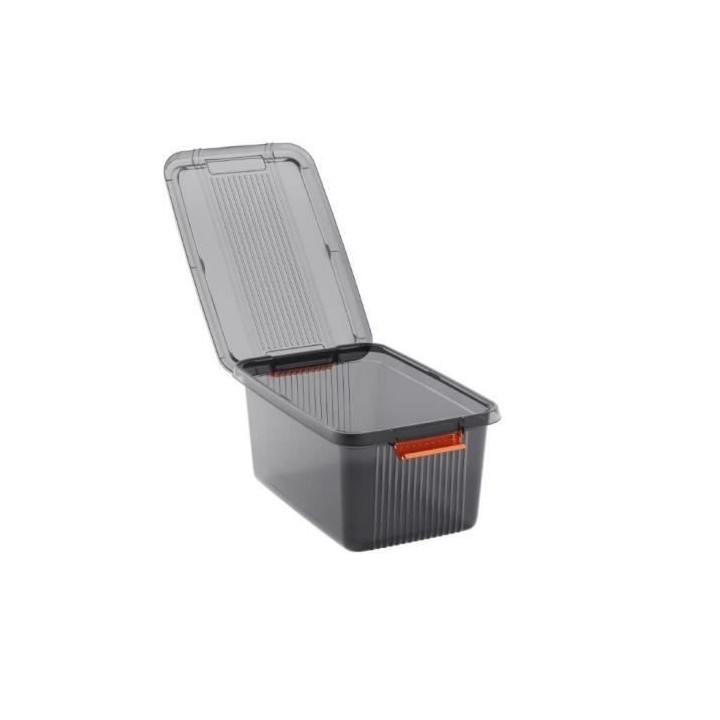 KIS | Boite de rangement 43L - K LATCH BOX L, Fumé, 59 x 39 x 28 cm