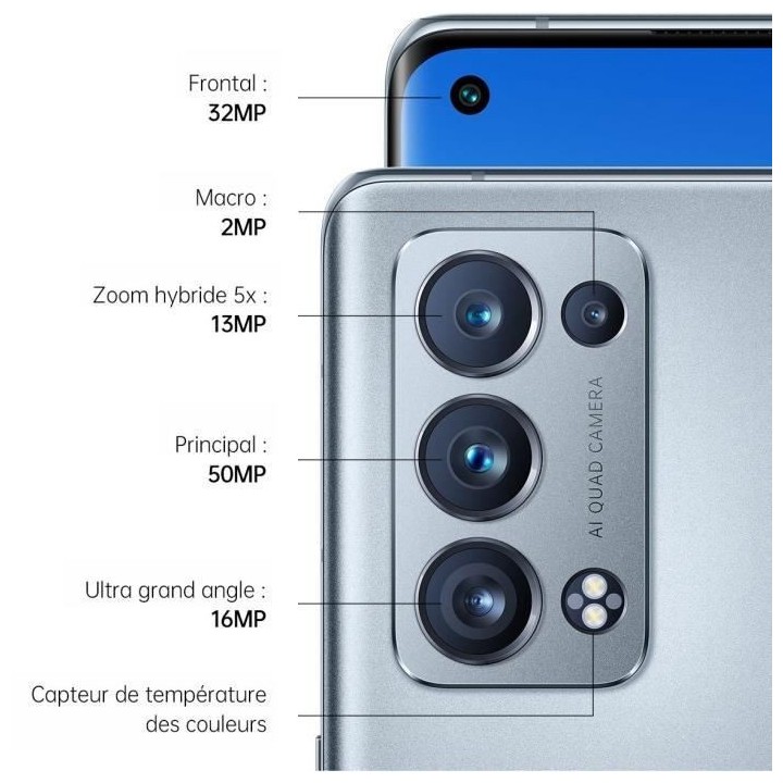 OPPO Reno6 Pro 256Go 5G Gris