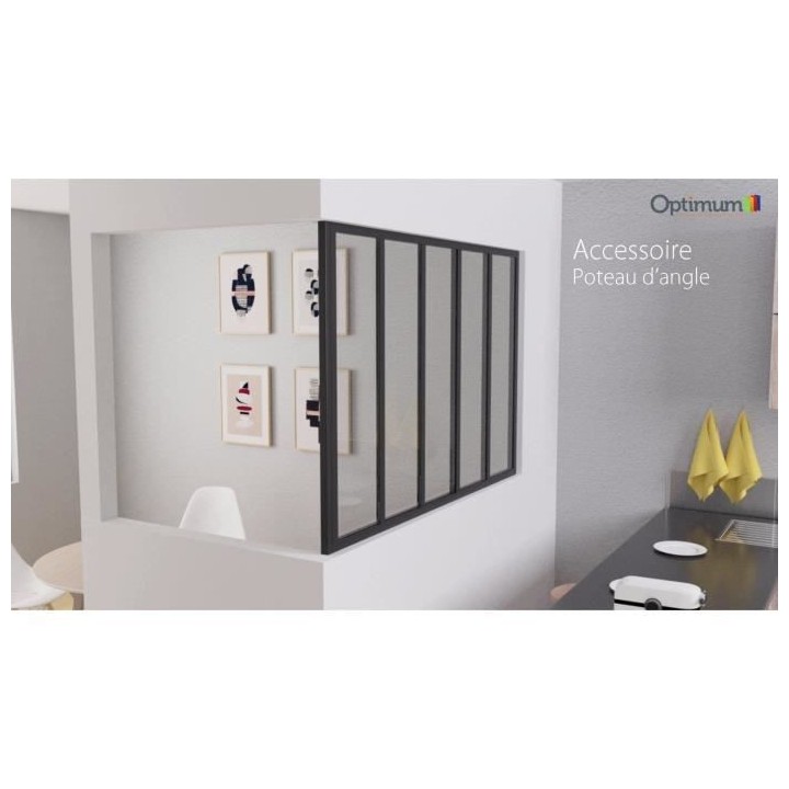 OPTIMUM Poteau angle verriere - H1150 - Noir