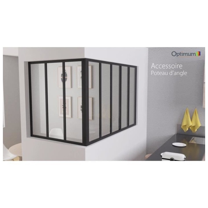 OPTIMUM Poteau angle verriere - H1150 - Noir