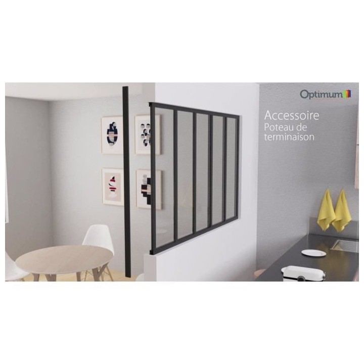 OPTIMUM Poteau terminaison verriere - H1150 - Noir