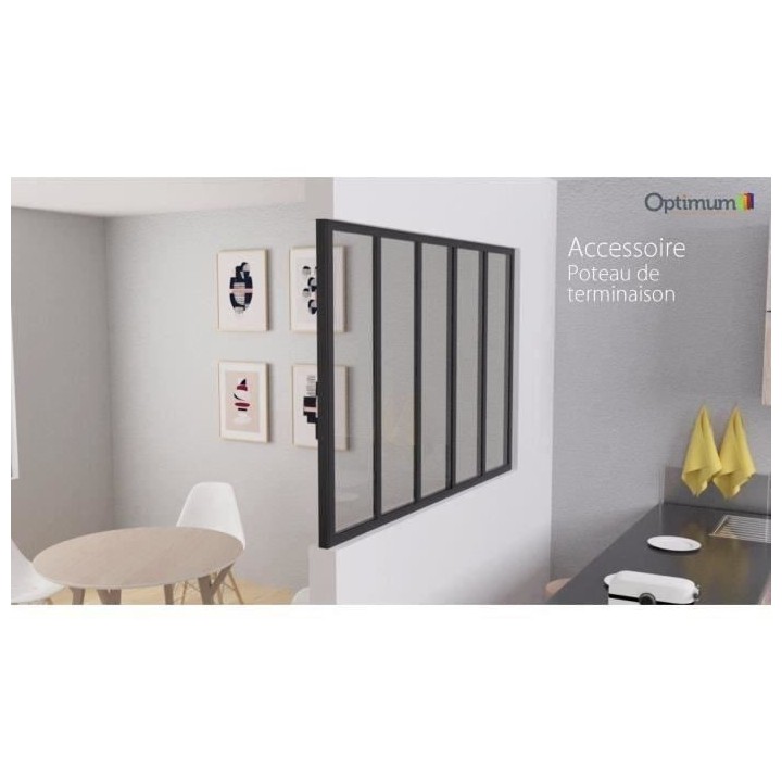 OPTIMUM Poteau terminaison verriere - H1150 - Noir