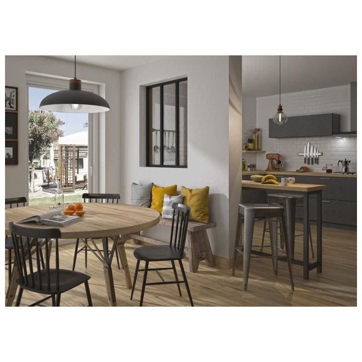 OPTIMUM Verriere 3 carreaux en verre trempé Noir - 108 x 90,5 cm